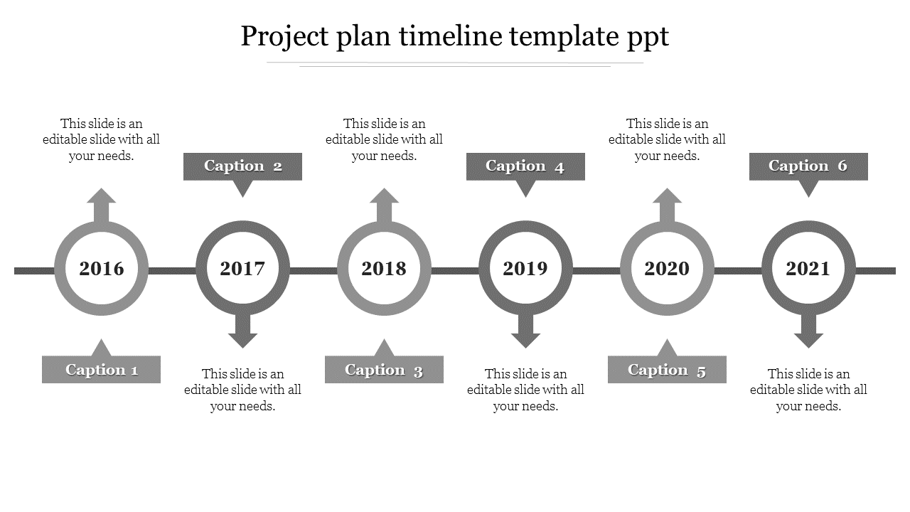 project plan timeline template ppt-gray